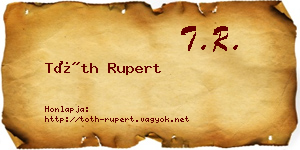 Tóth Rupert névjegykártya